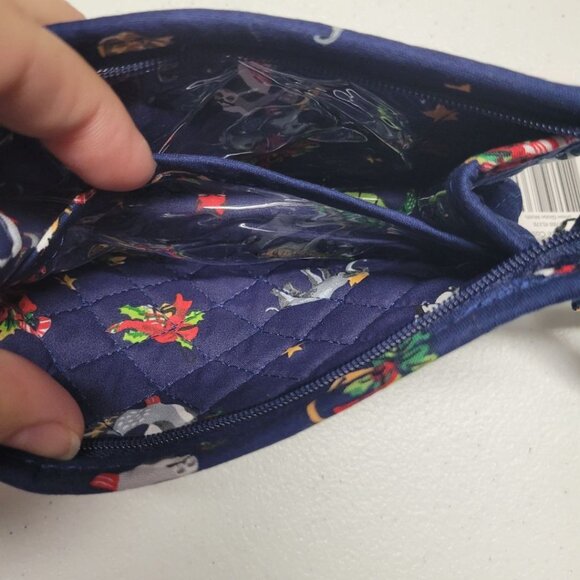 Vera Bradley Zipper Pouch Quilted Bag Clutch Makeup Holiday Animals Christmas - Picture 4 of 8